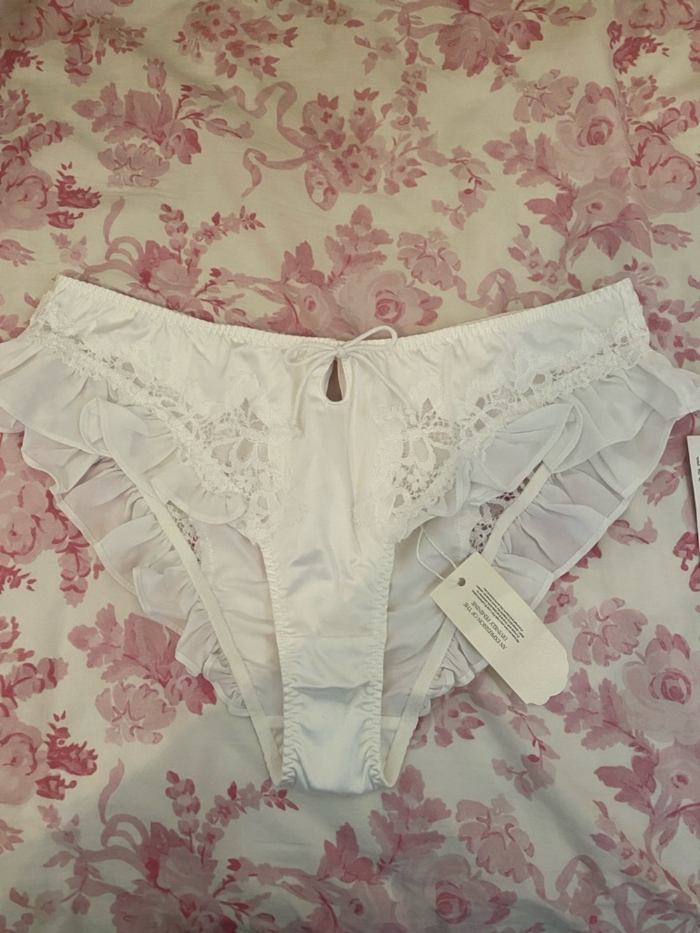 NWT For Love And Lemons White Butterfly Lace Bra Top and Panties Set - Picture 9 of 13